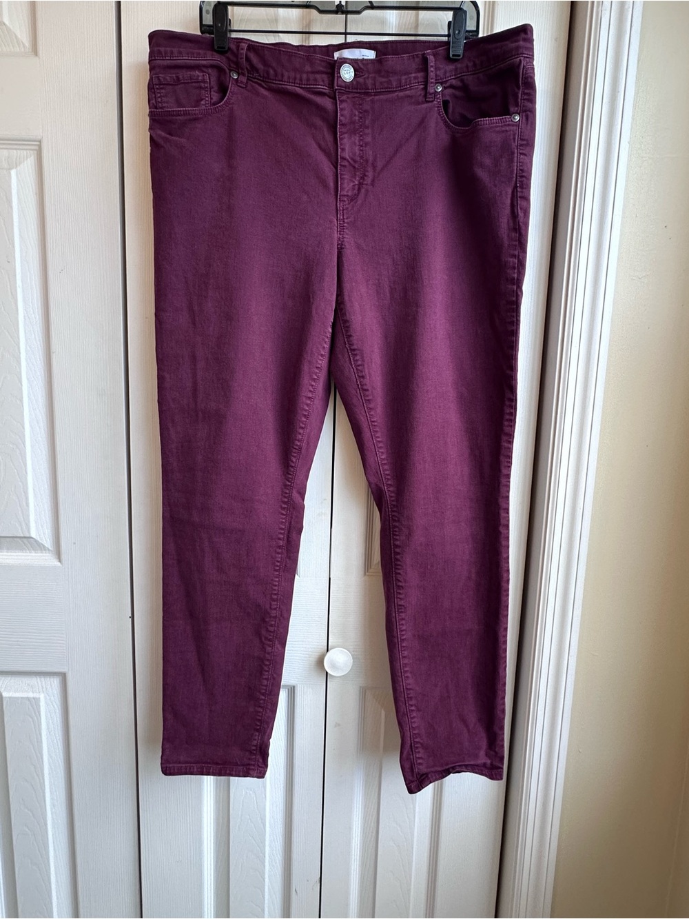 LOFT Burgundy Skinny Jeans